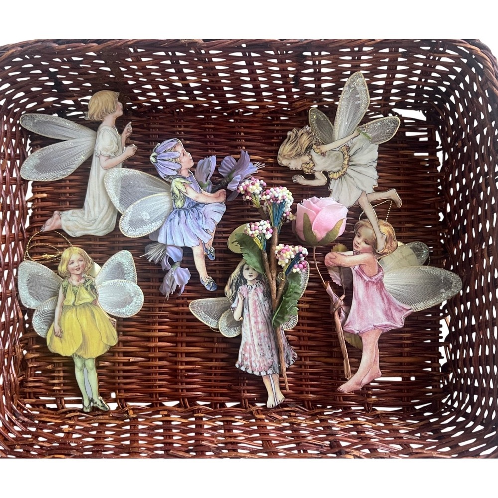 Mary Barker Flower Fairies Heirloom Ornaments Set of 6 Vintage Style Decor